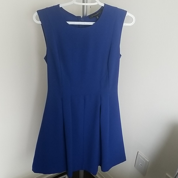 Royal blue workwear fit and flare dress - Picture 3 of 7